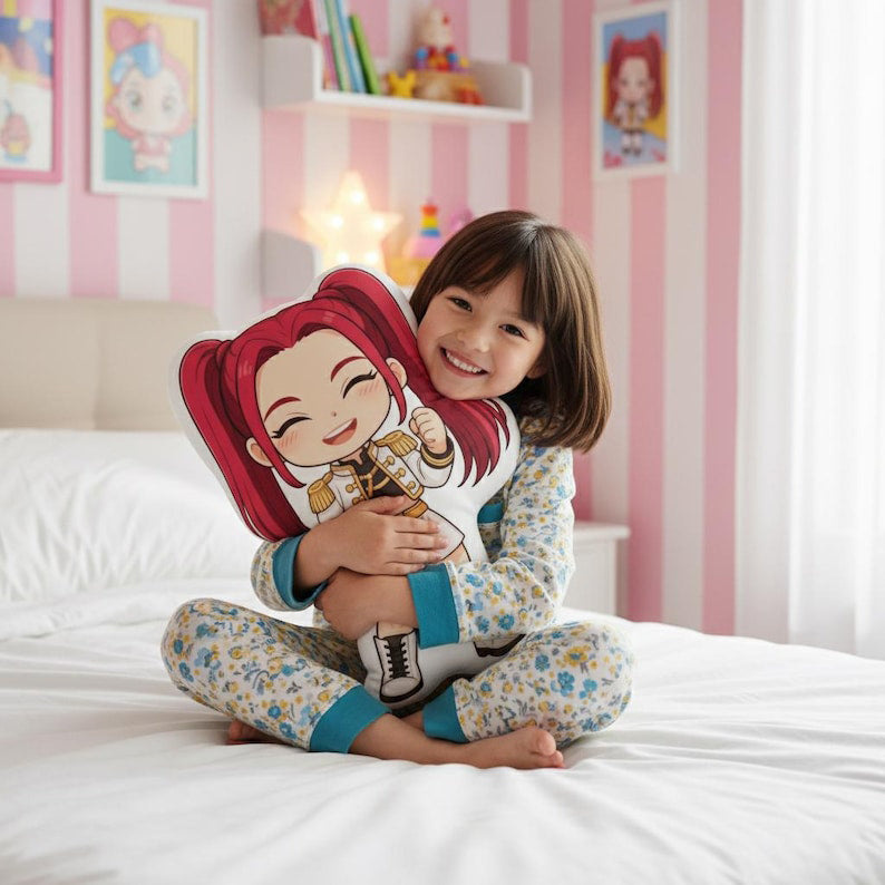 Cute Chibi Huntrix Pillow, Rumi Mira Zoey Warrior Plush, Kpop Demon Hunter Plush, Personalized Kids Gift, Christmas Gift