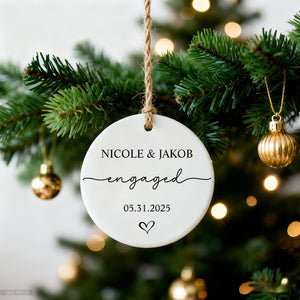 Personalized Engagement Ornament, Newlywed Gift Engaged Ornament, Custom Wedding/Engagement Location Ornament, Engagement Ornaments Gift