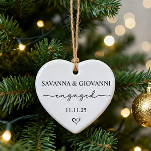 Personalized Engagement Ornament, Newlywed Gift Engaged Ornament, Custom Wedding/Engagement Location Ornament, Engagement Ornaments Gift