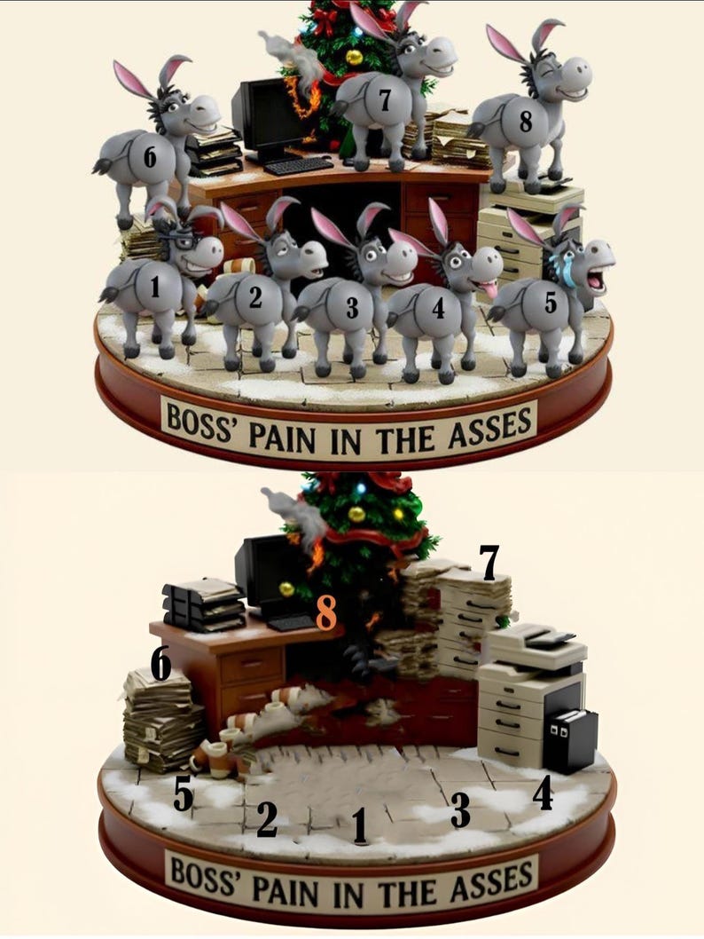 Funny Boss Acrylic Christmas Ornament, Donkey Coworker Gift, Custom Name