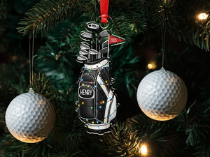 Personalized Golf Bag Ornament, Name Golf Lover Christmas Ornament 2025, Gift for Golf Dad, Gift For Golfer, Golf Club Gift 2025