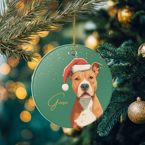 Personalized Pitbull Ornament, Custom Dog Christmas Gift, Pet Lover Holiday Keepsake