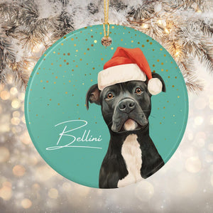Personalized Pitbull Ornament, Custom Dog Christmas Gift, Pet Lover Holiday Keepsake
