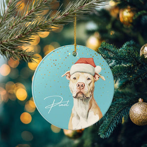 Personalized Pitbull Ornament, Custom Dog Christmas Gift, Pet Lover Holiday Keepsake