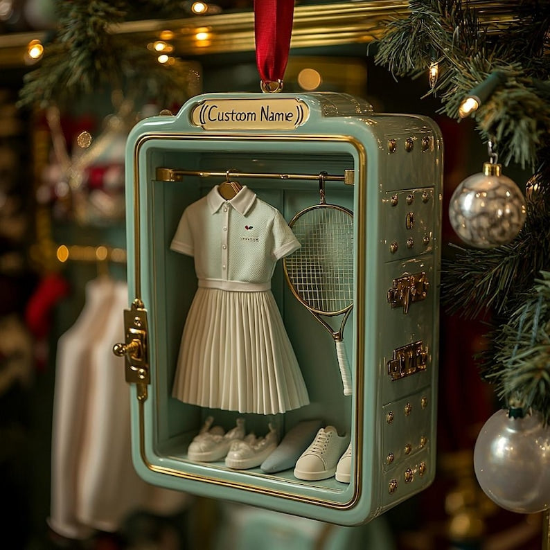 Personalized Tennis Locker Acrylic Ornament, Custom Sports Christmas Decor 2026, Unique Gift For Tennis Player And Coach