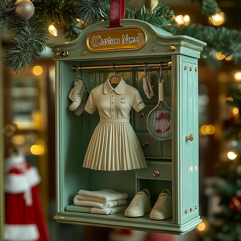 Personalized Tennis Locker Acrylic Ornament, Custom Sports Christmas Decor 2026, Unique Gift For Tennis Player And Coach