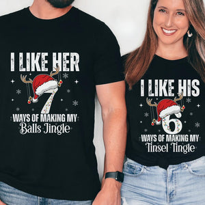 Inappropriate Christmas Couple Shirts, 6 7 Couple Christmas Matching Sweatshirts, I Like Her I like His Xmas Couple Sweaters Funny Gifts
