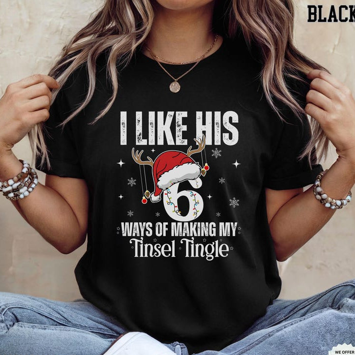 Inappropriate Christmas Couple Shirts, 6 7 Couple Christmas Matching Sweatshirts, I Like Her I like His Xmas Couple Sweaters Funny Gifts