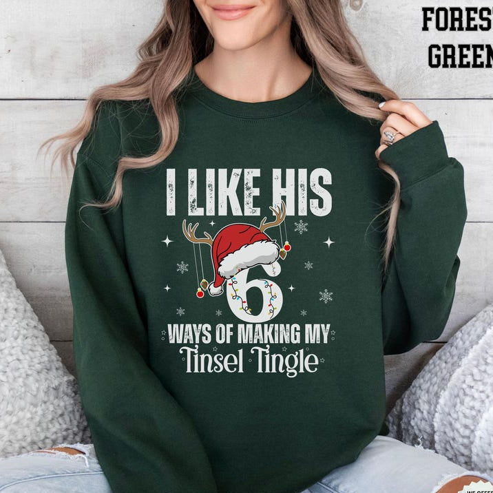 Inappropriate Christmas Couple Shirts, 6 7 Couple Christmas Matching Sweatshirts, I Like Her I like His Xmas Couple Sweaters Funny Gifts