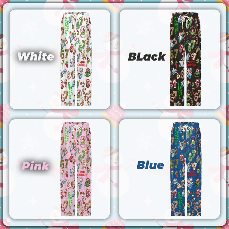 6 7 Christmas Pajamas, Six Seven 6 7 Meme Funny Christmas Pants, Funny Pajama Christmas Pants for Women Men, Home Wear Pants