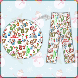 6 7 Christmas Pajamas, Six Seven 6 7 Meme Funny Christmas Pants, Funny Pajama Christmas Pants for Women Men, Home Wear Pants