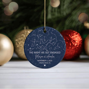 Engaged Ornament The Night We Got Engaged Star Map Engagement Gift Engagement Anniversary Gift Engagement Date Ornament Night Sky Engagement