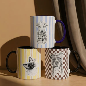 Custom Pet Mug with Pattern Background | Personalized Dog Photo Name Cup | Cat Mom Gift | Personalized Pet Memorial Gift | New Dog Mom Gift