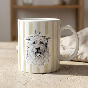 Custom Pet Mug with Pattern Background | Personalized Dog Photo Name Cup | Cat Mom Gift | Personalized Pet Memorial Gift | New Dog Mom Gift