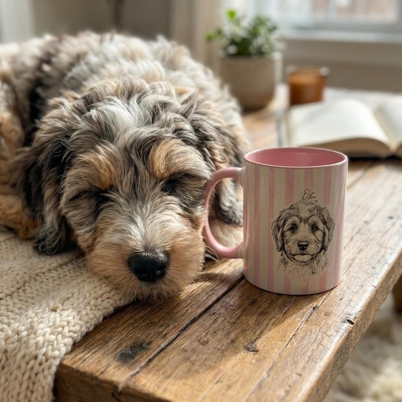 Custom Pet Mug with Pattern Background | Personalized Dog Photo Name Cup | Cat Mom Gift | Personalized Pet Memorial Gift | New Dog Mom Gift