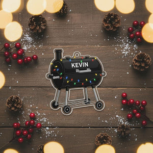 Personalized Smoker BBQ Christmas Ornament, Custom Grill Ornament with Name, Backyard Barbecue Holiday Decor, Gift for BBQ Lovers, Keepsake