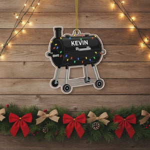Personalized Smoker BBQ Christmas Ornament, Custom Grill Ornament with Name, Backyard Barbecue Holiday Decor, Gift for BBQ Lovers, Keepsake