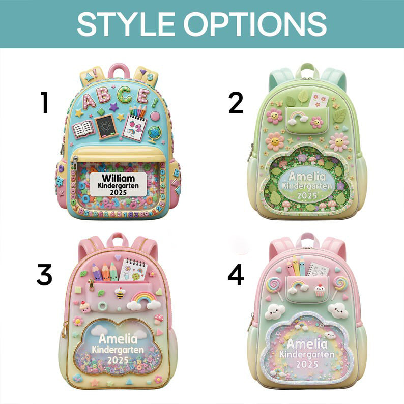 Personalized Kids School Backpack Ornament: Teacher & Student Decor, Kids Christmas Gift