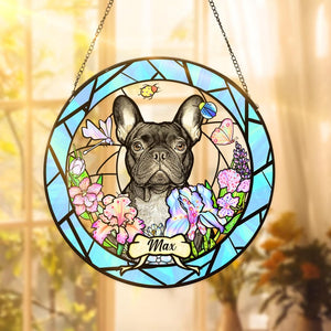 Custom Pet Portrait Stained Glass , Personalized Dog Portrait from Photo, Handmade Pet Keepsake, Pet Loss Gifts, Dog Memorial, Home Decor