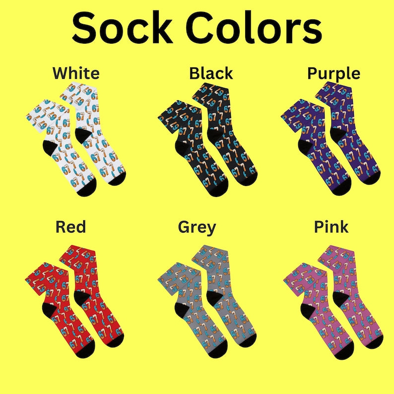 67 Socks Funny 67 Ice Cream Drip Socks Gift Six Seven Meme Funny Mason 67 Baseball Player Gift Birthday 67 Christmas Gift Gen Alpha Socks