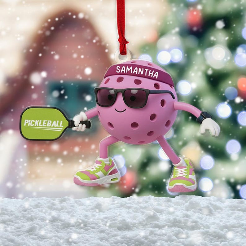 Custom Pickleball Christmas Ornament 2025, Personalized Xmas Gift for Pickleball Players, Lovers, Sports Fans, XMas Keepsake Gifts for coach