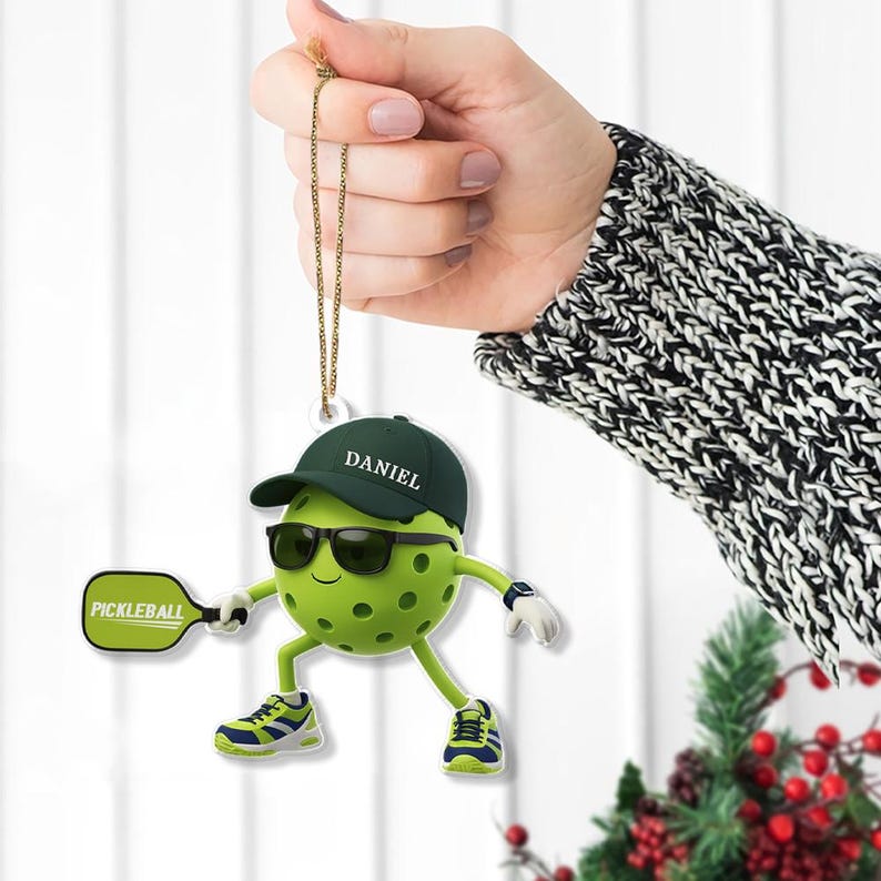 Custom Pickleball Christmas Ornament 2025, Personalized Xmas Gift for Pickleball Players, Lovers, Sports Fans, XMas Keepsake Gifts for coach