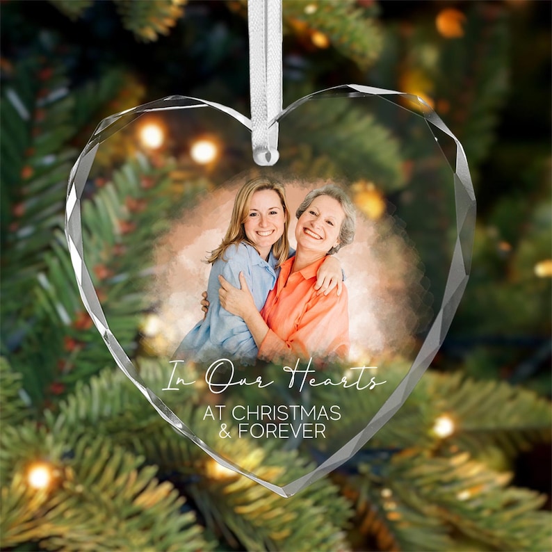Custom Photo Memorial Ornament, Dad Mom Memorial Christmas decor,Remembrance Gift