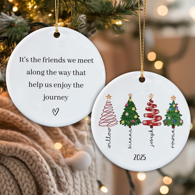 Personalized Friends Forever Ornament 2025, Custom Besties Christmas Ornaments