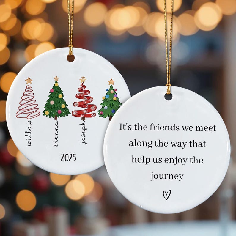 Personalized Friends Forever Ornament 2025, Custom Besties Christmas Ornaments