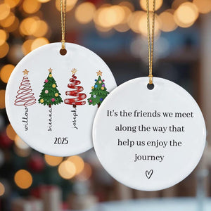 Personalized Friends Forever Ornament 2025, Custom Besties Christmas Ornaments
