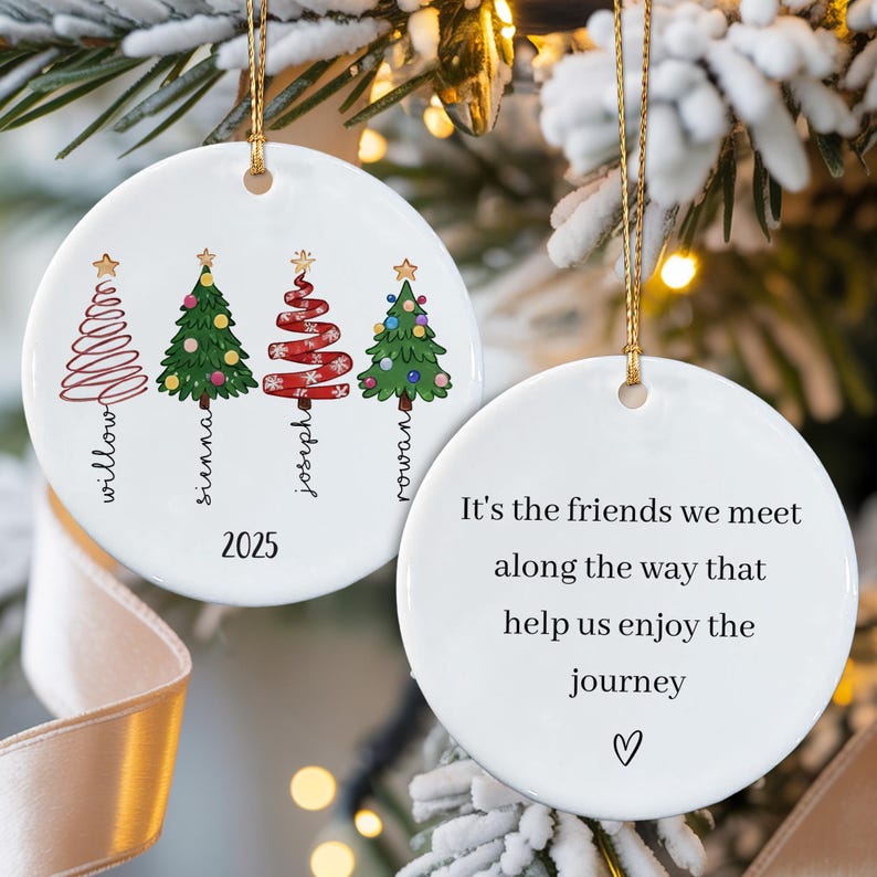 Personalized Friends Forever Ornament 2025, Custom Besties Christmas Ornaments
