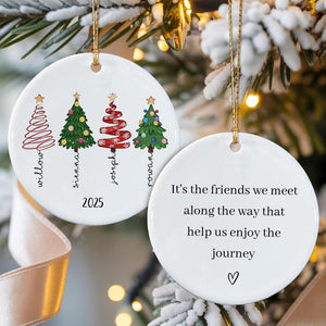 Personalized Friends Forever Ornament 2025, Custom Besties Christmas Ornaments