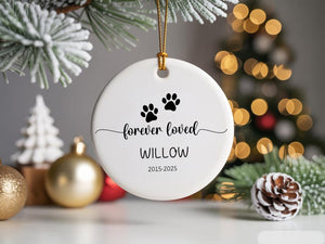 Personalized Dog Memorial Ornament,Dogs Loss Ornament,Pet Memorial Gifts, Dog Mom Christmas Gifts, Forever Loved, Custom Dog Ornament
