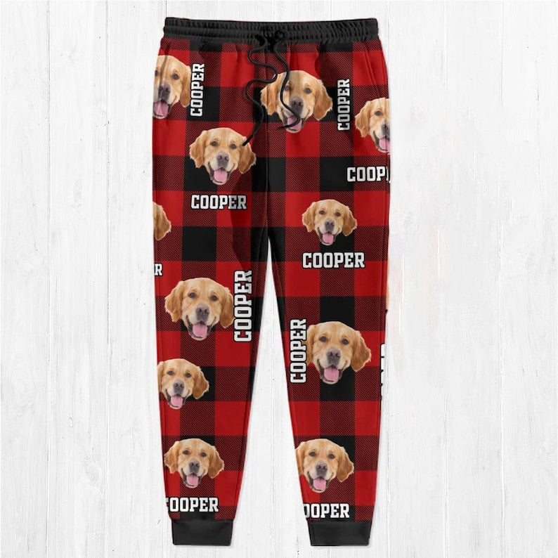 Personalized Dog Cat Sweatpants, Custom Pet Photo Joggers with Name, Funny Custom Pet Pants for Men & Women, Pet Lover Gift