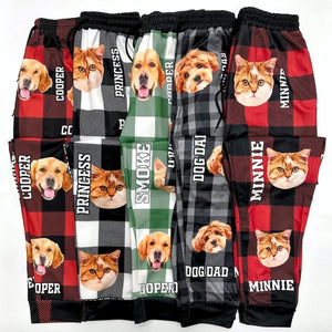 Personalized Dog Cat Sweatpants, Custom Pet Photo Joggers with Name, Funny Custom Pet Pants for Men & Women, Pet Lover Gift