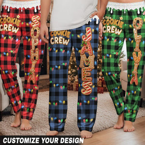 The Cookie Crew, Christmas Matching Outfits For Family, Custom Gingerbread Names, Personalized Lounge Pants, Christmas Family Outfit