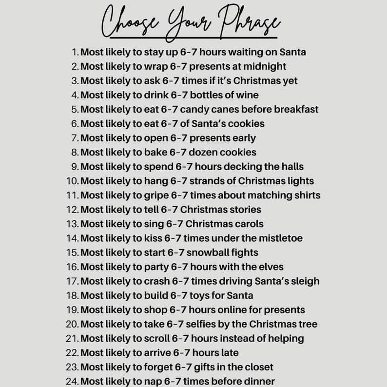 Funny Family Christmas Shirts 6-7 Trend Matching Christmas Tees Custom Most Likely To 6 7 Holiday T-Shirts Group Xmas Six Seven 67 Tshirts