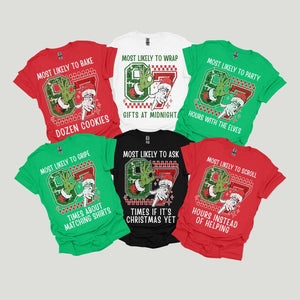 Funny Family Christmas Shirts 6-7 Trend Matching Christmas Tees Custom Most Likely To 6 7 Holiday T-Shirts Group Xmas Six Seven 67 Tshirts