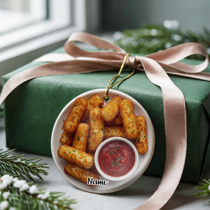 Mozzarella Sticks Ornament, Funny Foodie Gift, Italian Brainrot Kitchen Decor, White Elephant, Secret Santa Gag Gift for Teen or Best Friend