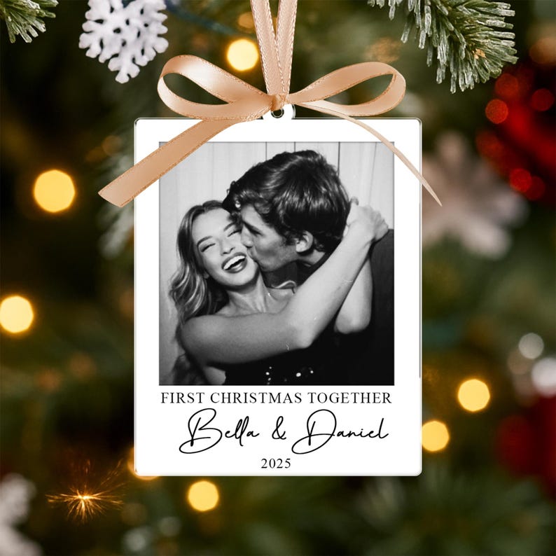 Our First Christmas Married Ornament 2025, Custom Couple Photo Ornament, Newlywed Gifts, Mr & Mrs Ornament, Our First Christmas Together