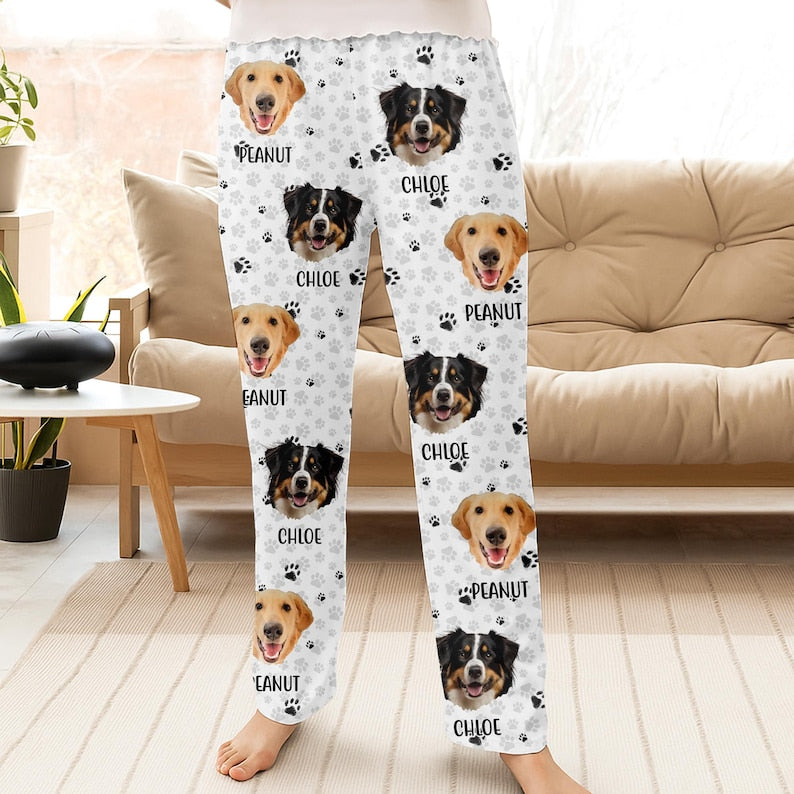 Custom Pet Face Sweatpants: Personalized Dog Pajama Joggers