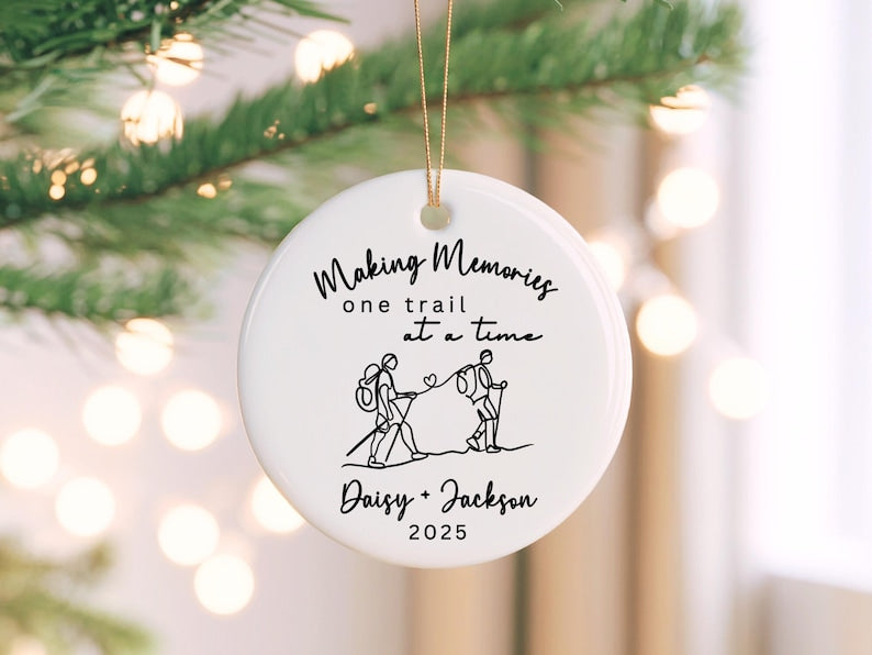 Hiking Ornament for Couples Personalized Hiker Ornament Hiking Lovers Gift