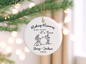 Hiking Ornament for Couples Personalized Hiker Ornament Hiking Lovers Gift