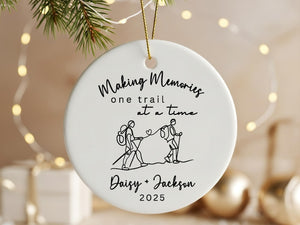 Hiking Ornament for Couples Personalized Hiker Ornament Hiking Lovers Gift
