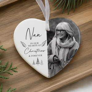Personalised Memorial Bauble | Ceramic Heart | Memory Christmas Ornament | Memorial Gift, Remembrance Decoration