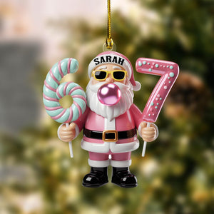 Personalized Santa 67 Christmas Ornament, 2d Arcylic Ornament, Teacher Student Gift, Gen Alpha Humor Custom Kid Ornament Candy Cane Ornament