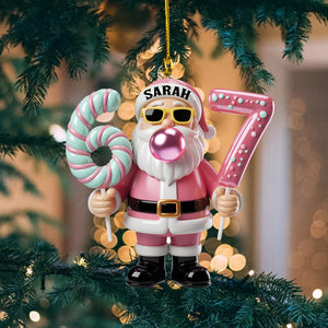 Personalized Santa 67 Christmas Ornament, 2d Arcylic Ornament, Teacher Student Gift, Gen Alpha Humor Custom Kid Ornament Candy Cane Ornament