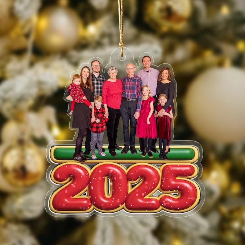 Custom Photo Acrylic Ornament, Family Pet Photo Ornament, Clear Acrylic Decor, Personalized Picture Gift, Christmas Birthday Keepsake