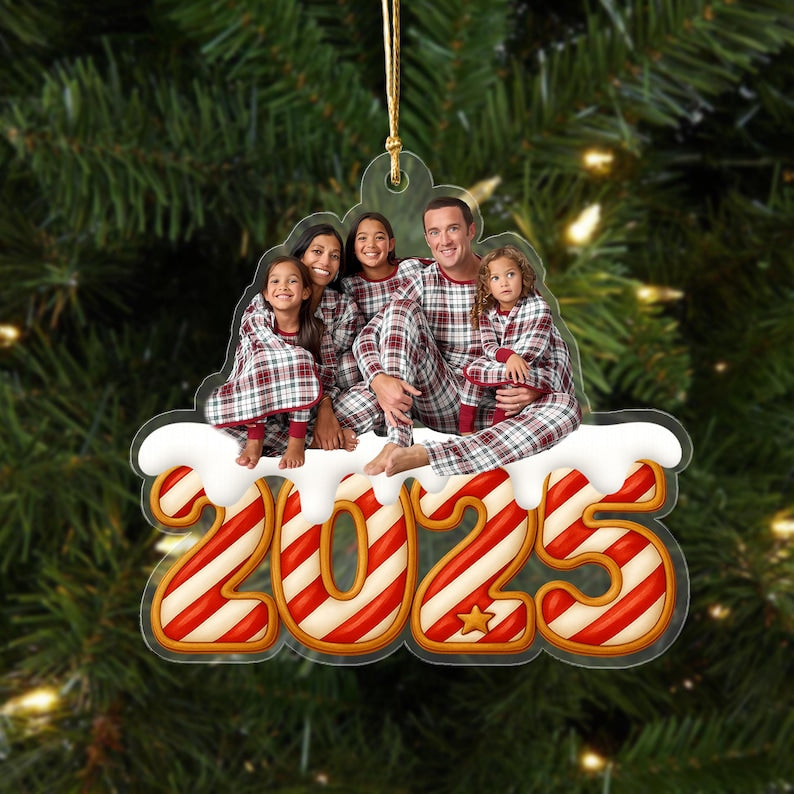 Custom Photo Acrylic Ornament, Family Pet Photo Ornament, Clear Acrylic Decor, Personalized Picture Gift, Christmas Birthday Keepsake