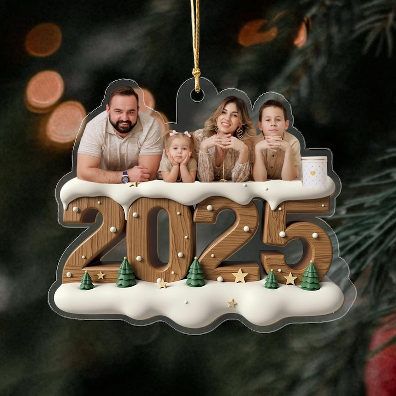 Custom Photo Acrylic Ornament, Family Pet Photo Ornament, Clear Acrylic Decor, Personalized Picture Gift, Christmas Birthday Keepsake
